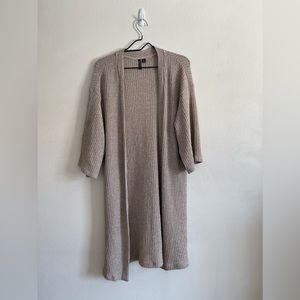 🌾 Versona Tan Knee-Length Cable Knit Duster, size M 🌾